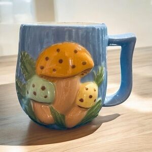 Vintage Arnel's Ceramic Mug - Mid Century Modern 1970 - Raised Mushroom Design